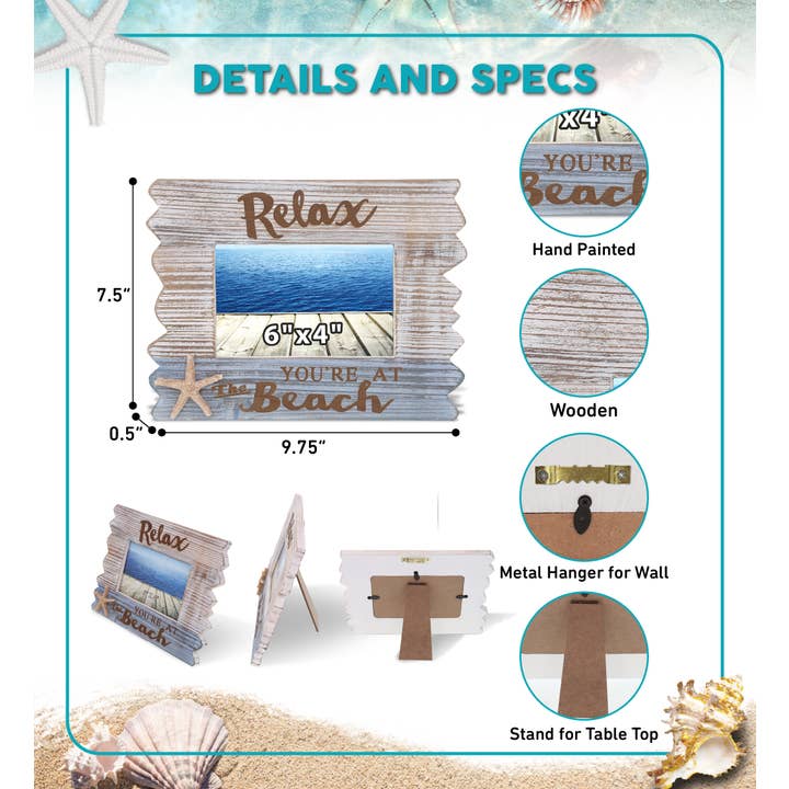 Cota Global - Wholesale Picture frame - Nautical - Coastal Horizon Relax Photo Frame 6X41