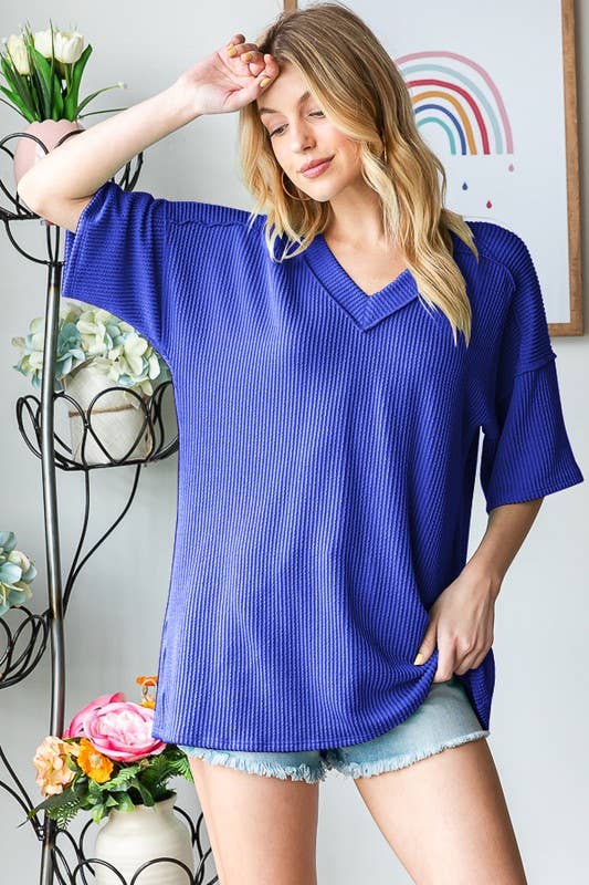 HEIMISH – wholesale Tunic – Women’s – ET7646-10 SHORT SLEEVE SOLID URBAN RIBBED TOP8