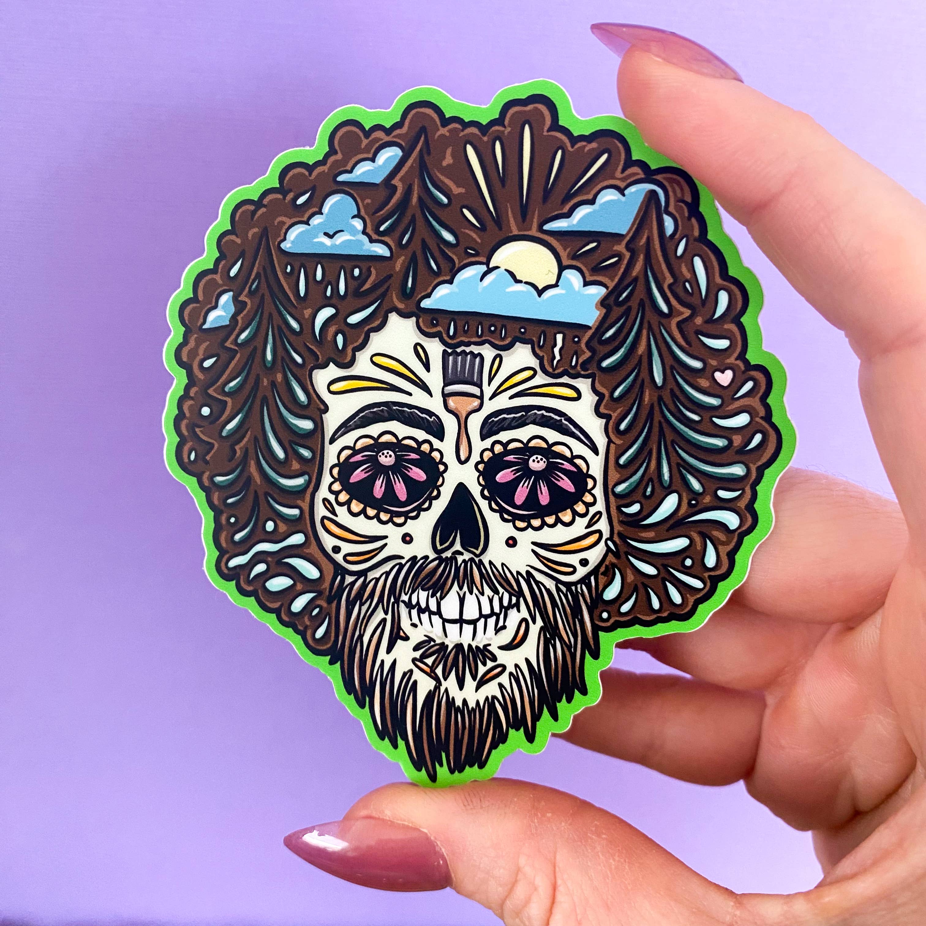 The Paint Sesh - Wholesale Sticker - Bob Ross Sticker | Famous Artist Decal | Day of the Dead1