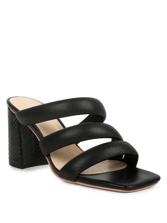Fleur Couture - Wholesale Sandals - Women's - Kywe Textured Heel Chunky Strap Sandals