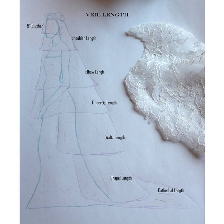 Rose Red Bridal - Vendita all'ingrosso Velo - Donna - Velo da sposa boho drappeggiato con perle//morbido velo in tulle inglese Wi6