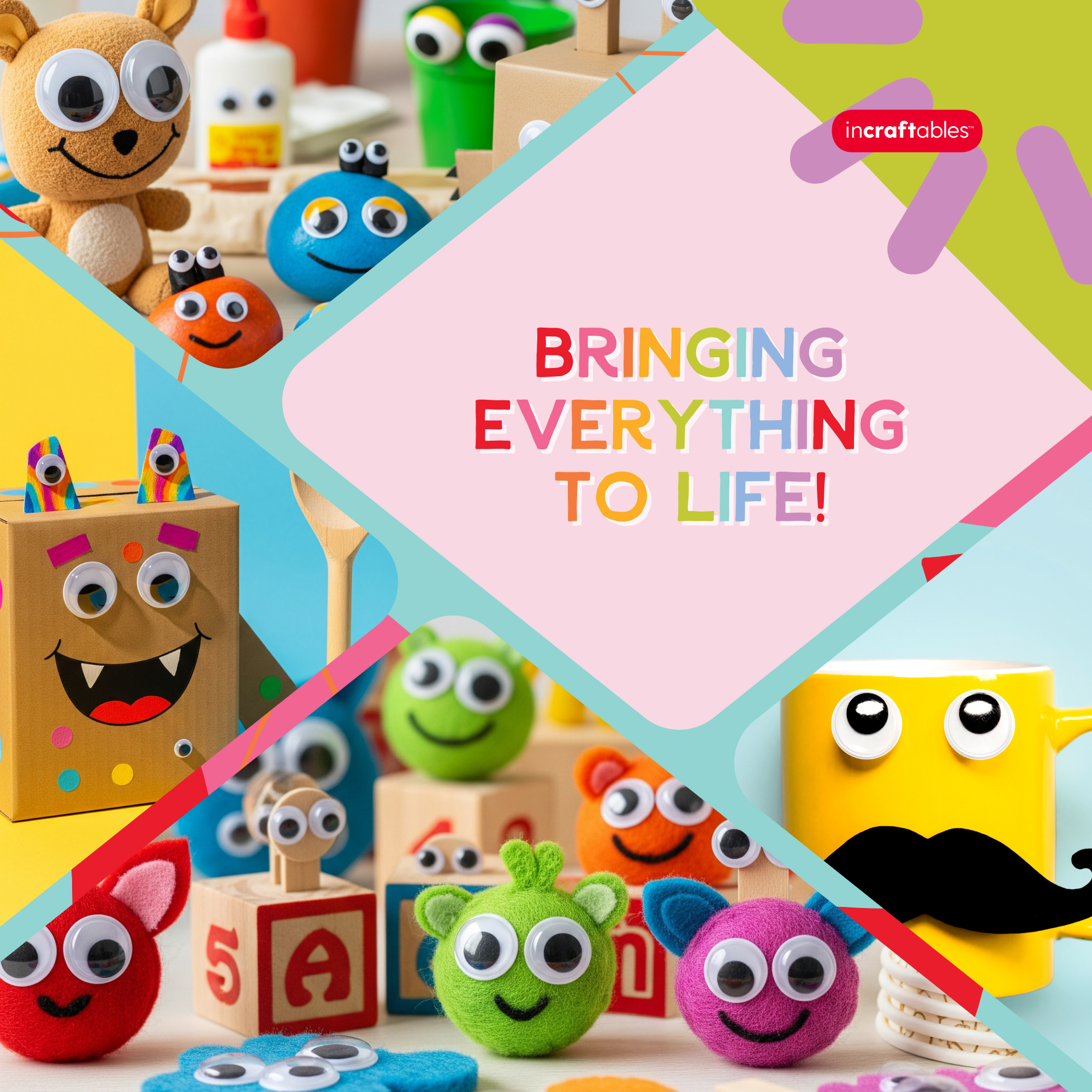 Incraftables - Wholesale DIY Craft Kit - Kids - Incraftables 1680 Colorful Googly Eyes Set3