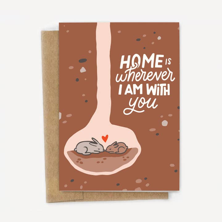 Zuhause ist, wo immer ich mit dir bin Hasenliebe-Karte für den Großhandel von A Fink & Ink