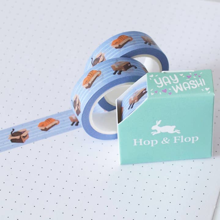 Hop & Flop – wholesale Washi tape – Cat in Box Washi Tape