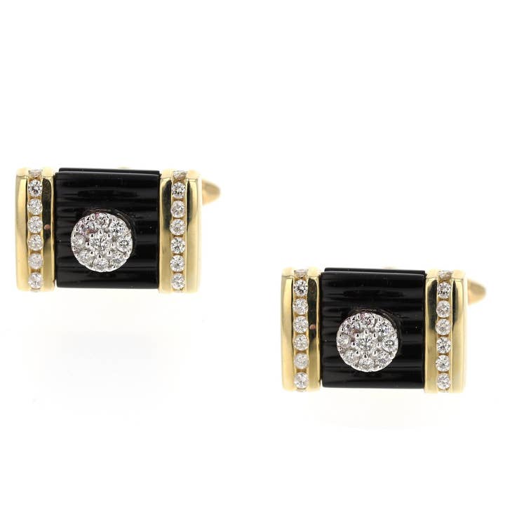 14K Yellow Gold Onyx Diamond for wholesale by NYMAN JEWELERS