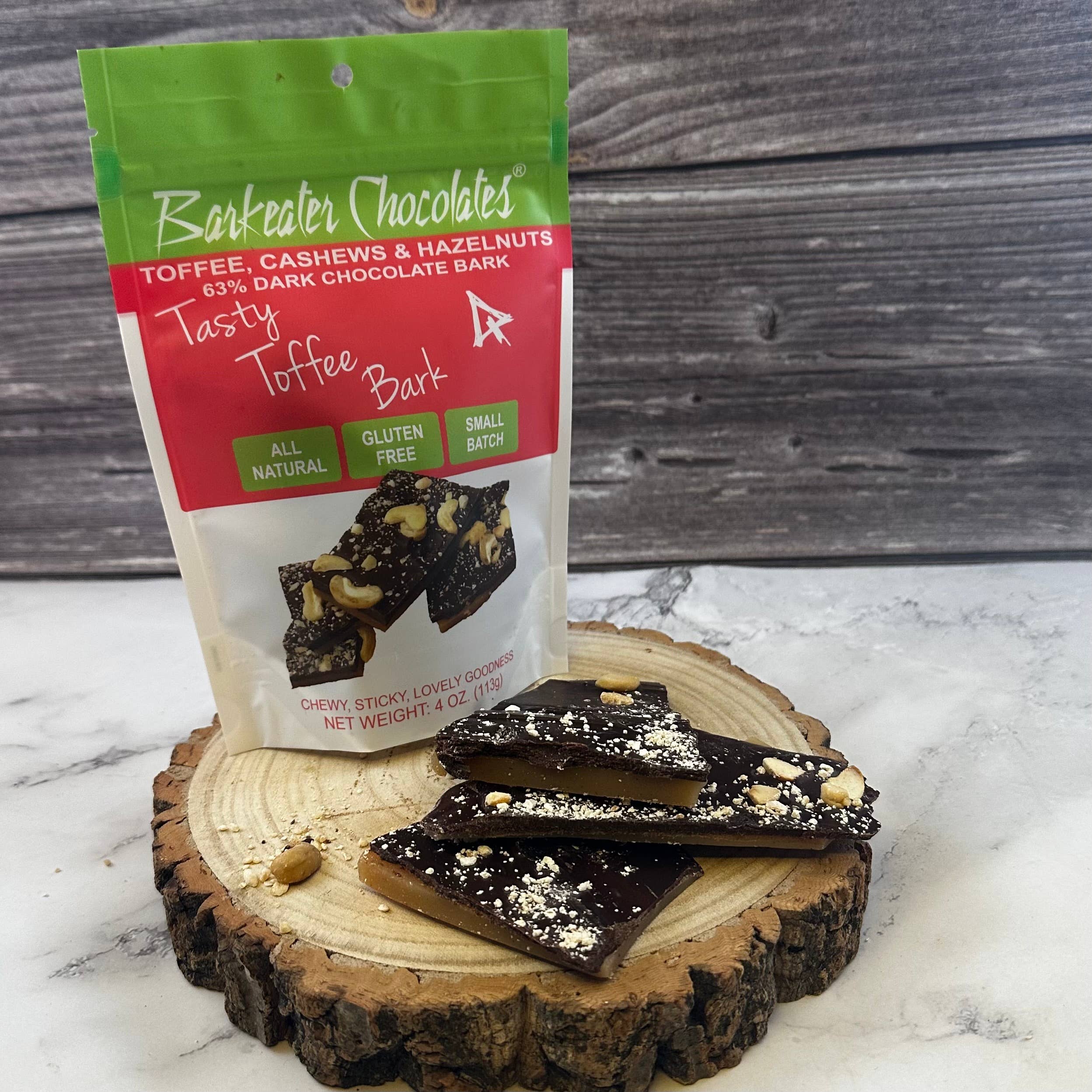 Barkeater Chocolates - Wholesale Toffee - Totally Toffee Bark with Toffee, Cashews & Hazelnuts0