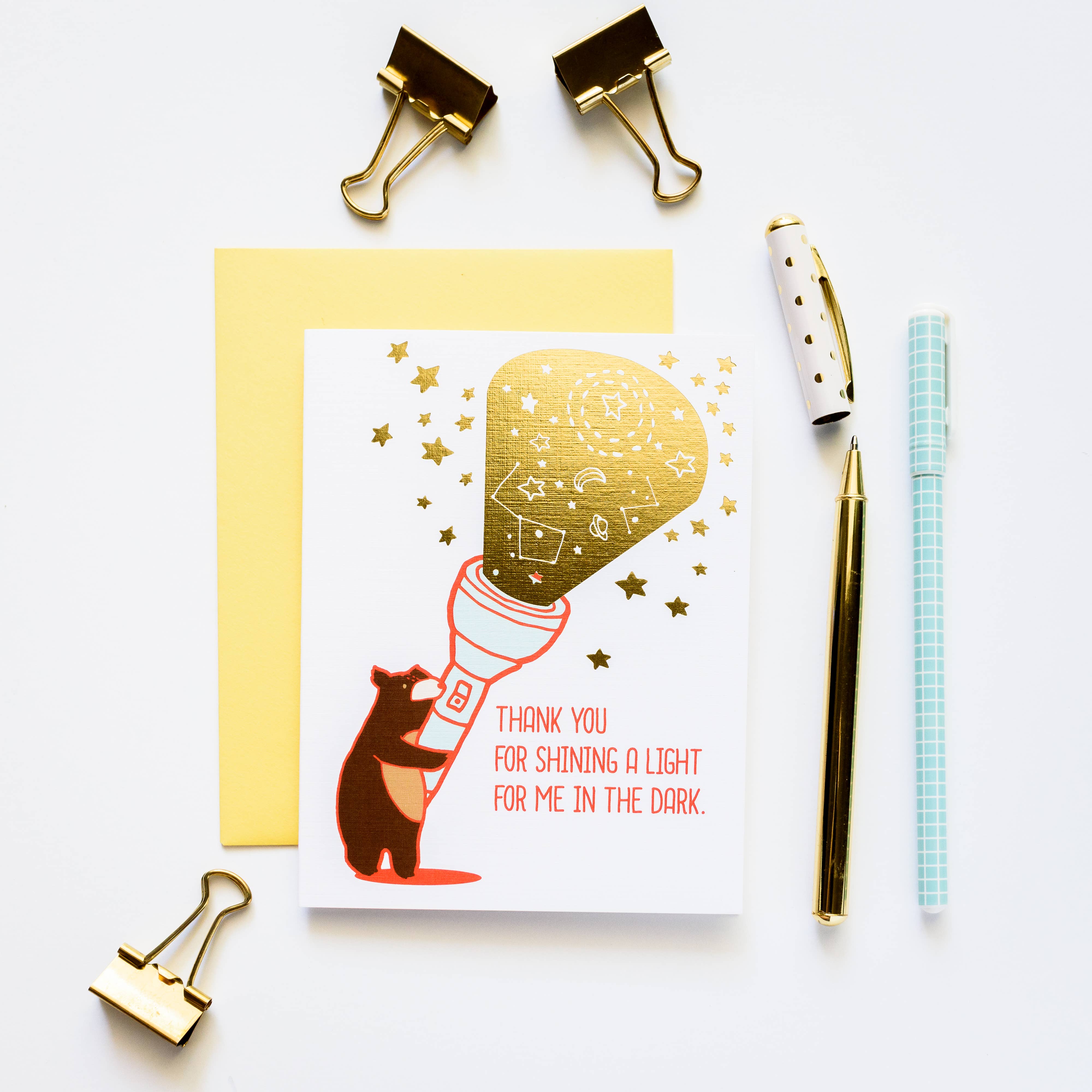 ILOOTPAPERIE - Wholesale Thank You Card - Thank You For Shining a Light Gold Foil Greeting Card1
