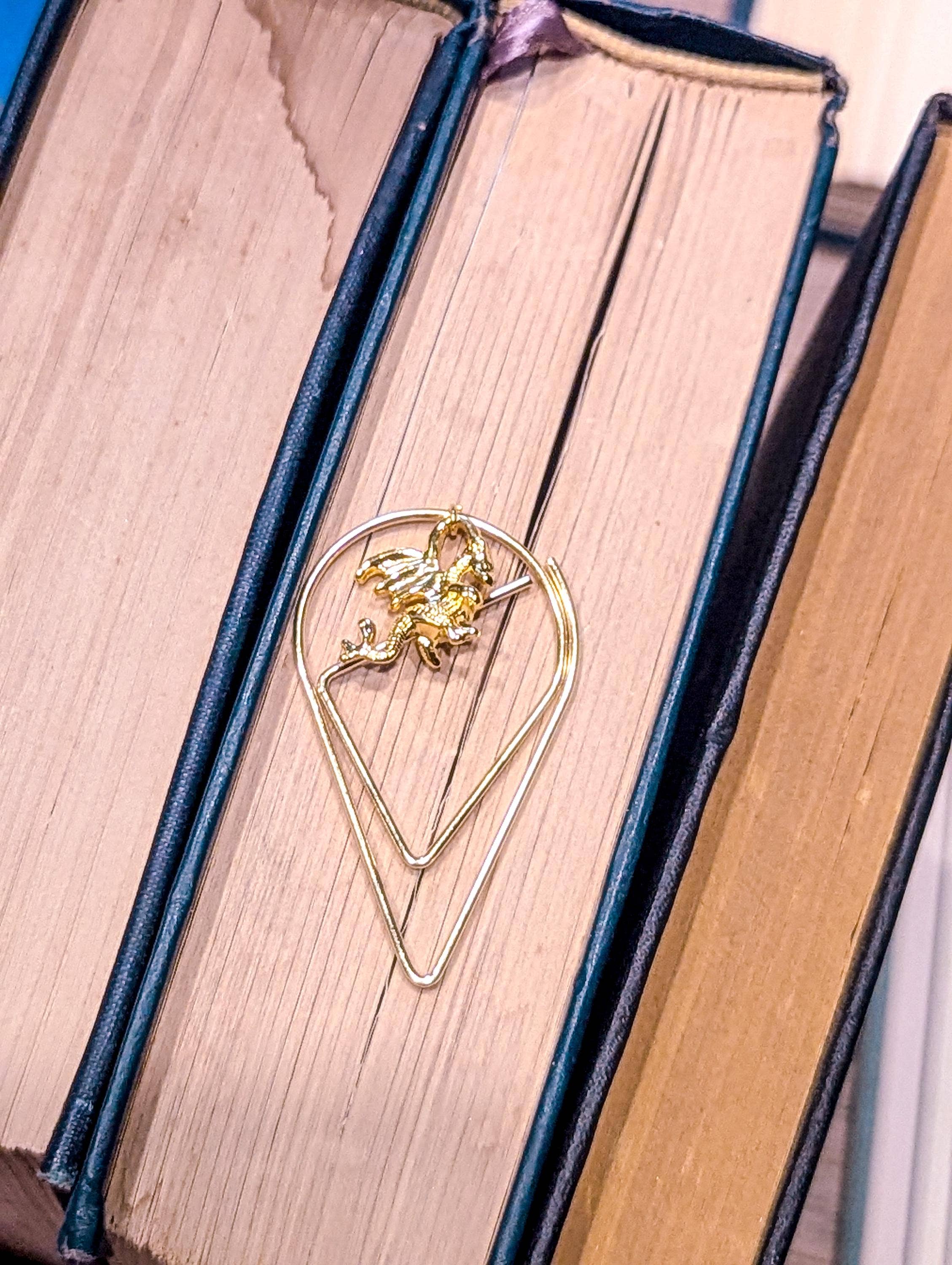 Bookish Trinkets - Wholesale Bookmark - Fantasy Flying Dragon Teardrop Metal Bookmark3