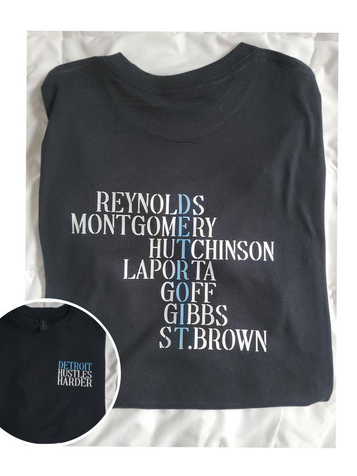 TheKingShirt - Wholesale Graphic Sweatshirt - Women's - Detroit Lions Hustle Harder Players Graphic Tee Shirt