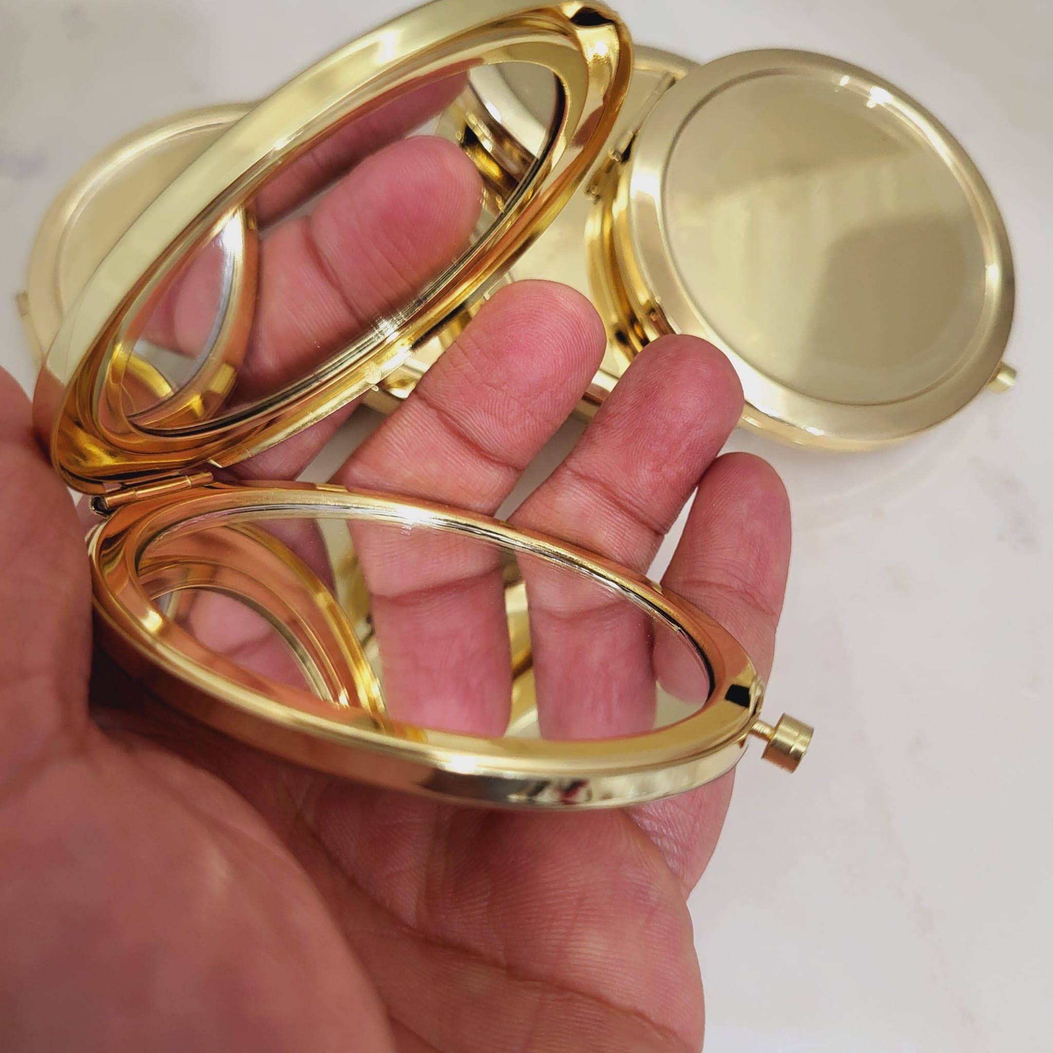 NationInFashion - Wholesale Compact Mirror - Portable Mini Makeup Mirror Round Folding Engravable Mirror 3