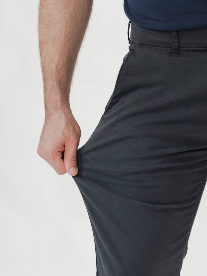 BRISK - Wholesale Pants - Men's - Dark Grey UltraFlex Slim Fit Chino6