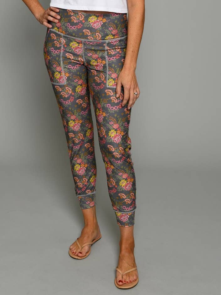 Pantaloni da jogging reversibili con stampa floreale e mini quadretti per la vendita all'ingrosso da parte di Flip Outfit