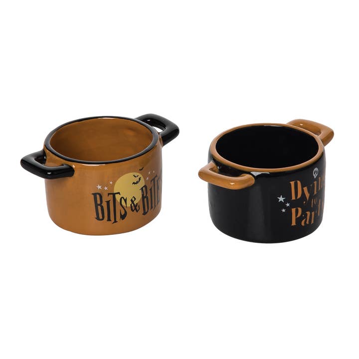 Transpac - Wholesale Decorative Plate/Dish/Bowl - CLOSEOUT Halloween Ceramic Spooky Dip Bowl Set of 2