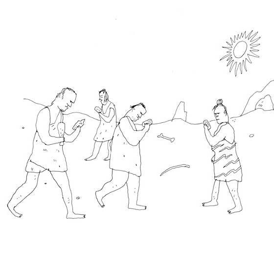 Cavemen Letterpress Print for wholesale by Liana Finck