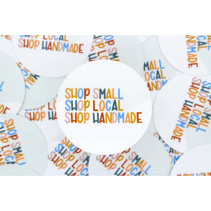 Shop Small Shop Local Shop Handgemachter Aufkleber//Wasserdicht für den Großhandel von Milk & Honey