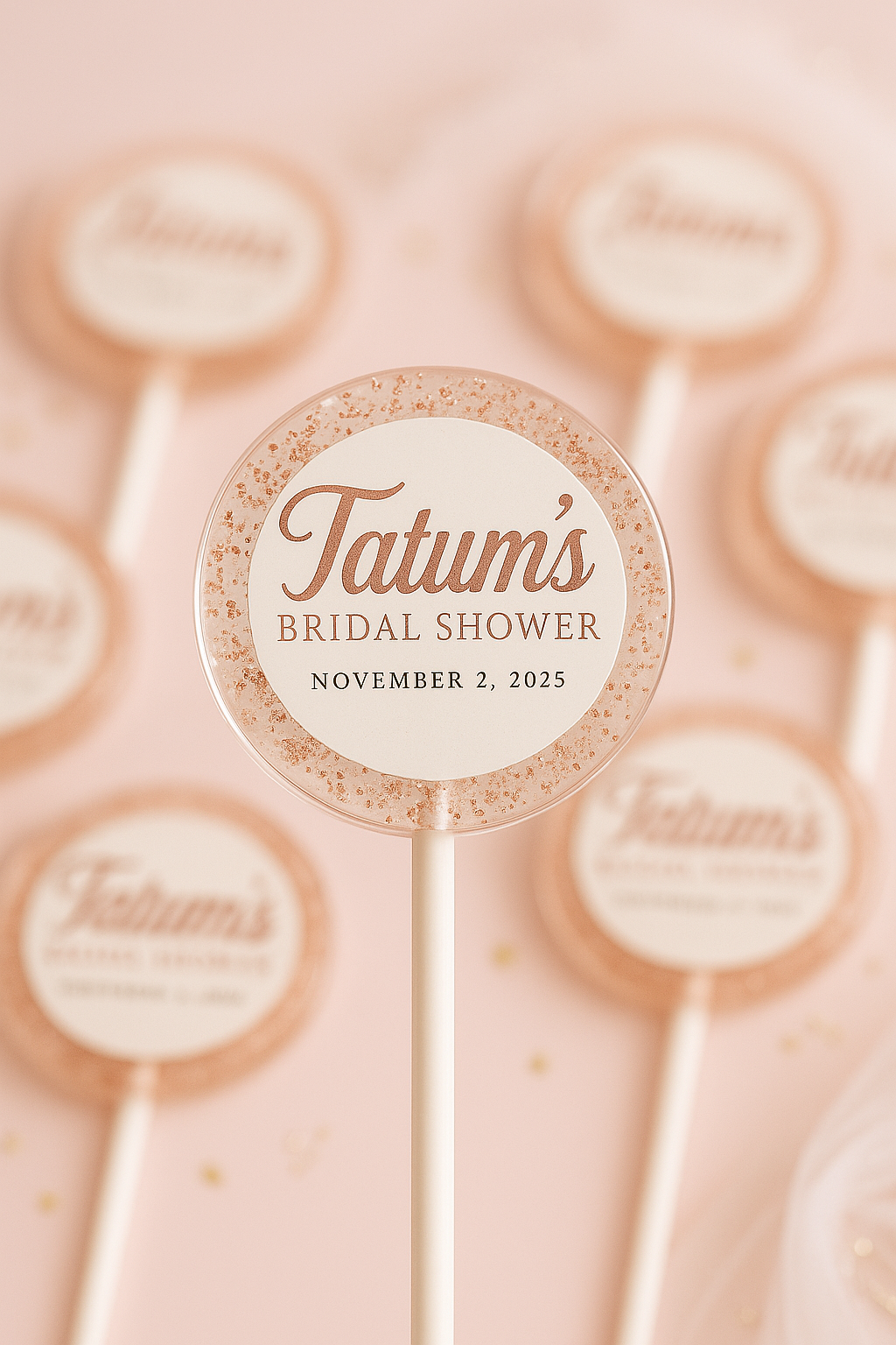 TheLollipopStudio - Wholesale Lollipop - Bridal Shower Lollipops – Custom Rose Gold Wedding Favors 1
