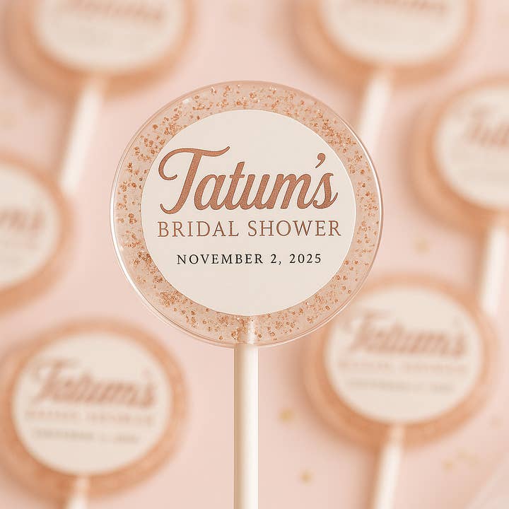 TheLollipopStudio - Wholesale Lollipop - Bridal Shower Lollipops – Custom Rose Gold Wedding Favors 1