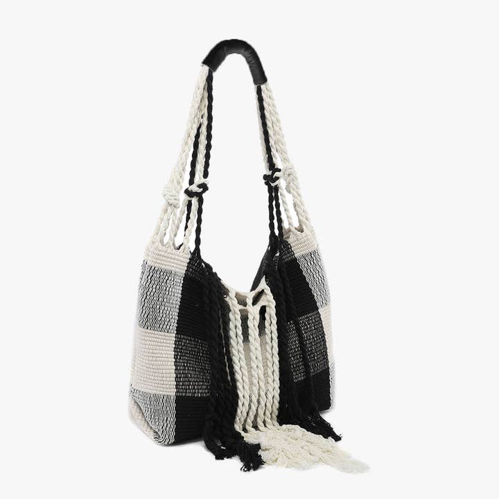 Jen & Co. - Wholesale Satchel - Women's - *SALE* M2092 June Plaid Handwoven Satchel