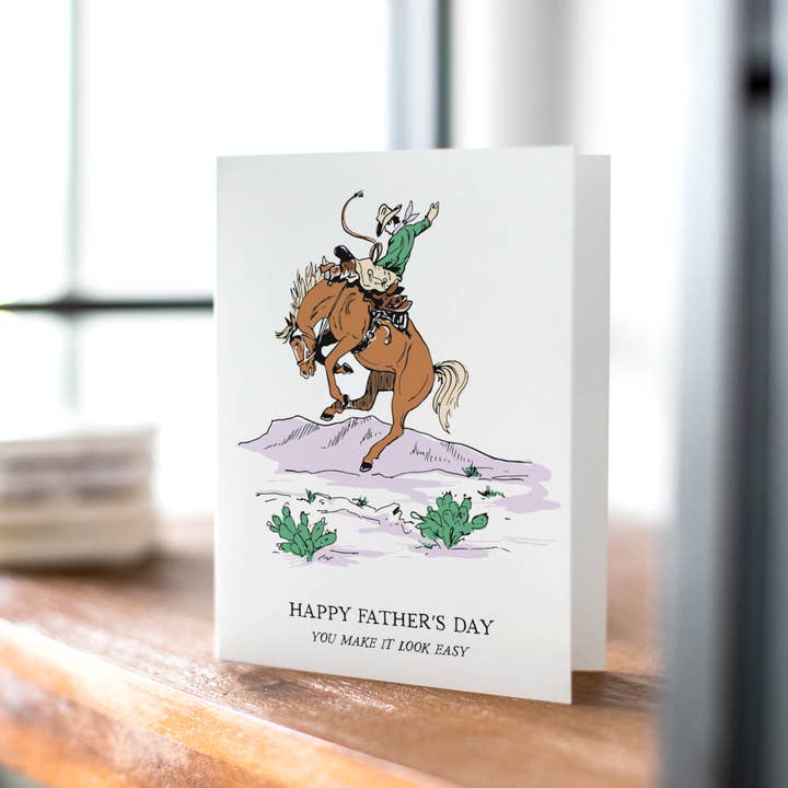 Antiquaria - Wholesale Father's Day Card - Bucking Bronc Father's Day Greeting Card