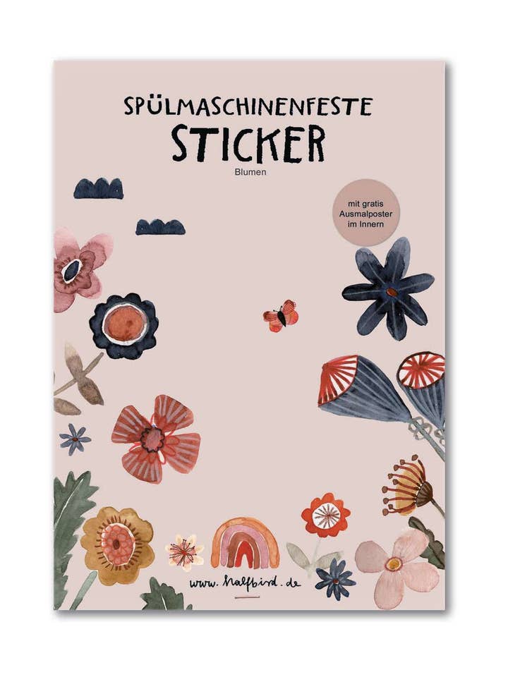 Vaatwasmachinebestendige stickers "Bloemen" voor wholesale door Halfbird