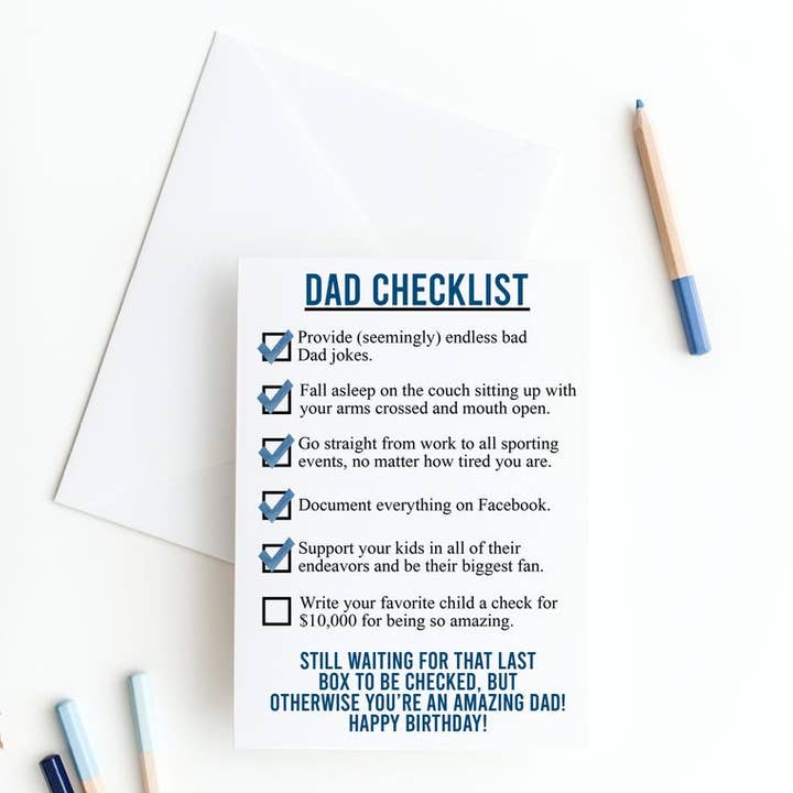 Biglietto di auguri divertente per papà per la vendita all'ingrosso da parte di Slate + Brush Design Studio