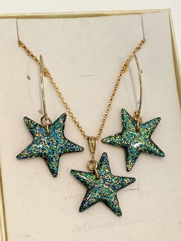 Parure étoiles scintillantes en gold filled pour la vente par La Chaumière à Bijoux