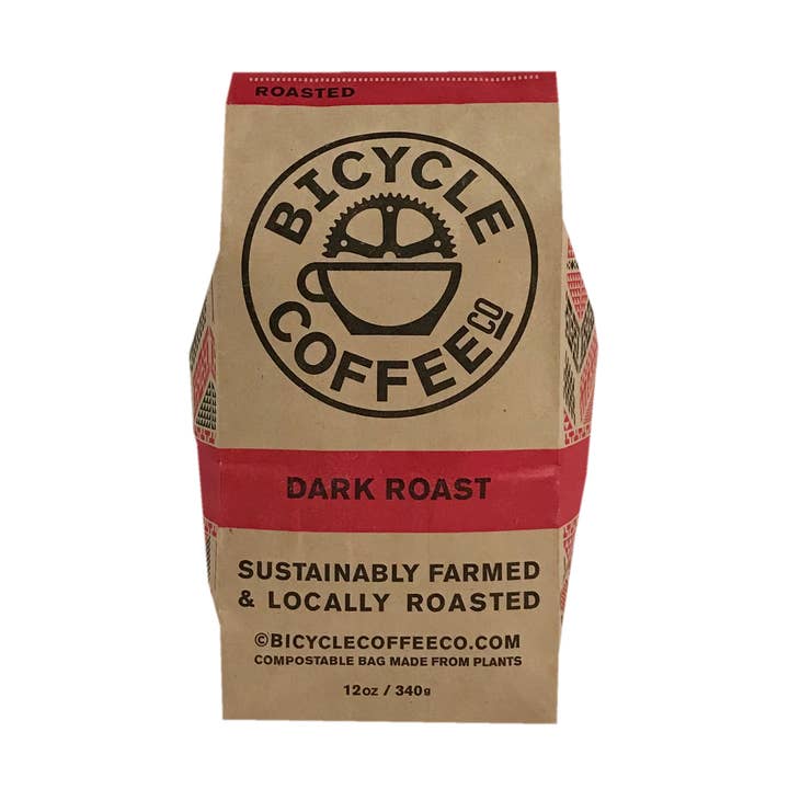 12 oz Dark Roast Retail Bag for wholesale by Bicycle Coffee Co