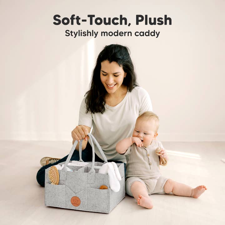 Classic Gray Original Baby Diaper Caddy Organizer for Nursery, Storage for wholesale on Faire