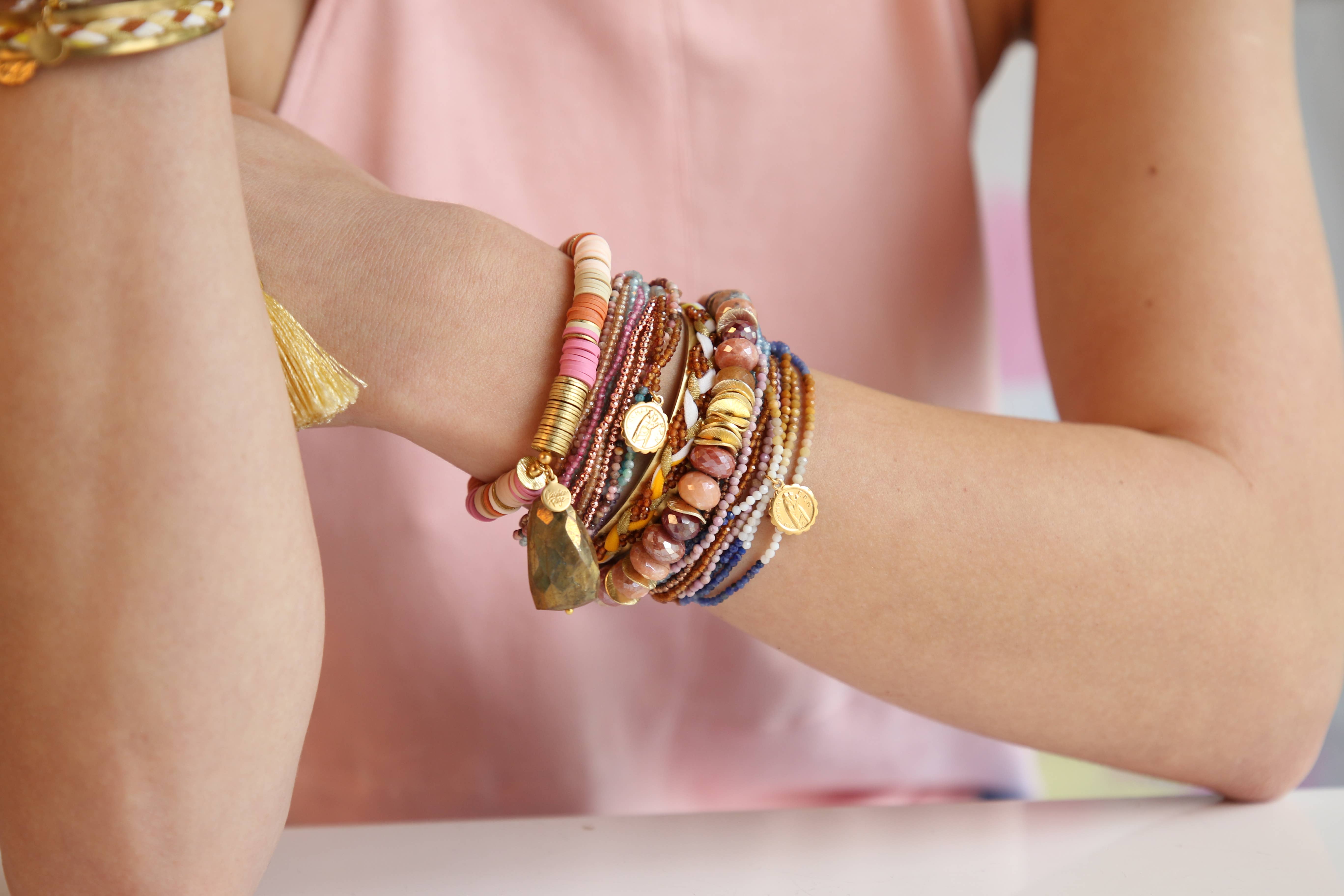 Catherine Page Jewelry - Wholesale Charm/Dangle Bracelet - Juno Gemstone Bracelet in Silver Pyrite2