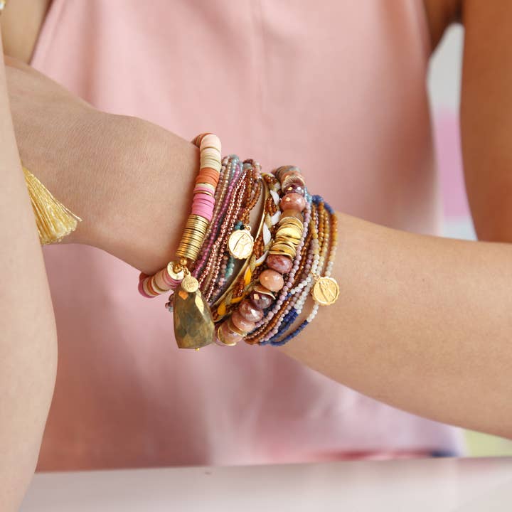 Catherine Page Jewelry - Wholesale Charm/Dangle Bracelet - Juno Gemstone Bracelet in Silver Pyrite2