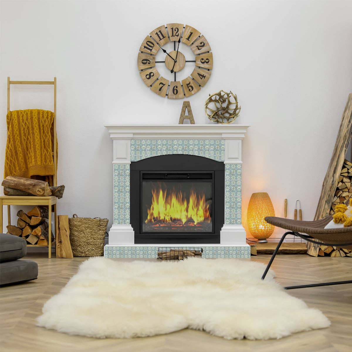 Mi Alma LLC - Wholesale Wall Tile - Floral Blue Retro Tile Decals – Peel and Stick Backsplash Stickers 24-Piece Set for Kitchen, Bathroom, or Furniture Model - R184