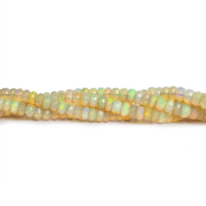 Rondelles à facettes en opale éthiopienne de 4 à 5 mm, 16 pouces, 150 perles pour la vente par The Bead Traders