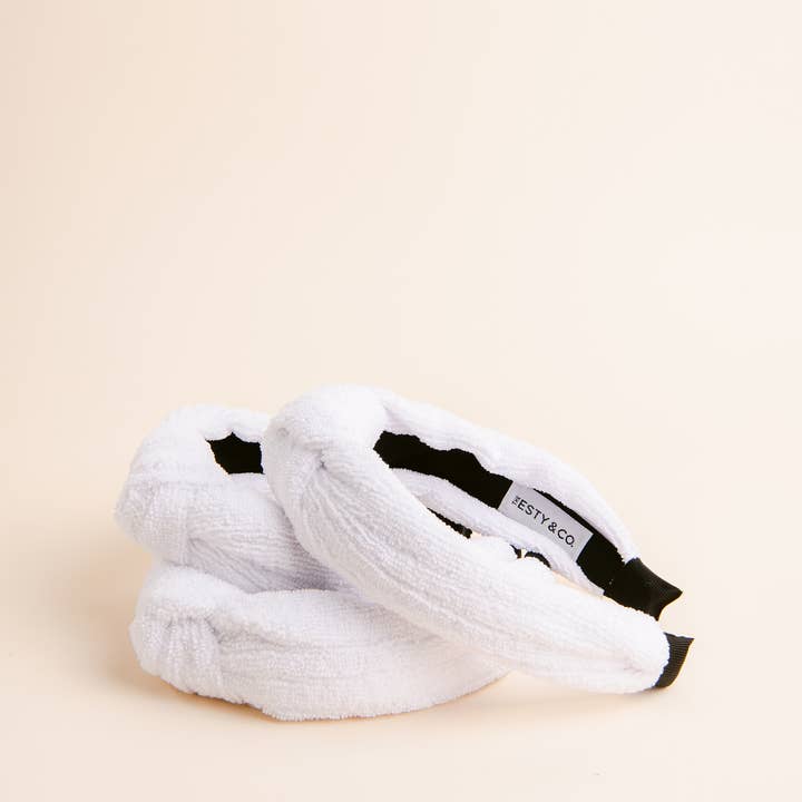 The Esty & Co® - Wholesale Spa Headband - White Terry Spa Headband • Self-Care • Spa • Gift1