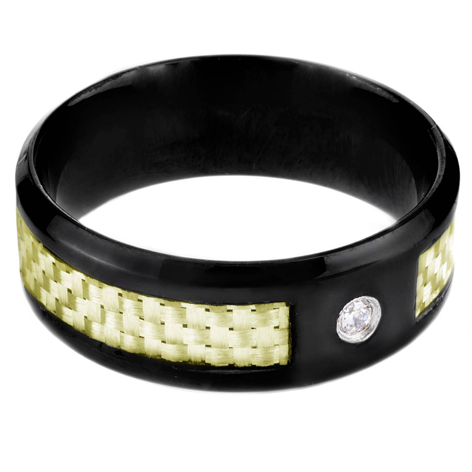 West Coast Jewelry - Wholesale Band/Stacked Ring - Carbon Fiber Cubic Zirconia Band Ring1