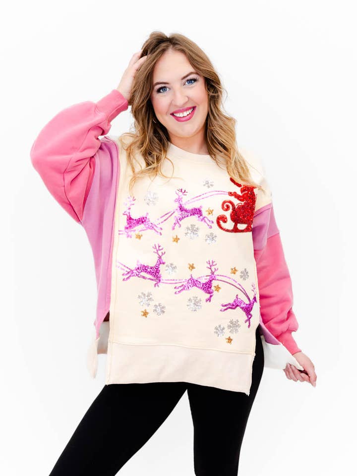 Sleigh Away Sequin Embellished Top for wholesale by Whiskey Darling