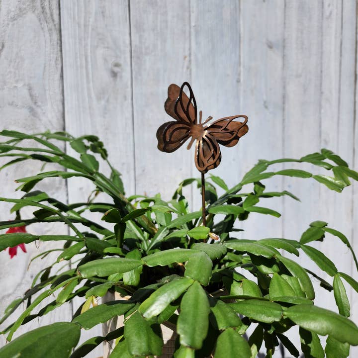 Rustic Metalz - Wholesale Garden/Lawn Stake - Springfly - Luxury Steel Metal Copper Patina Planter Stake4