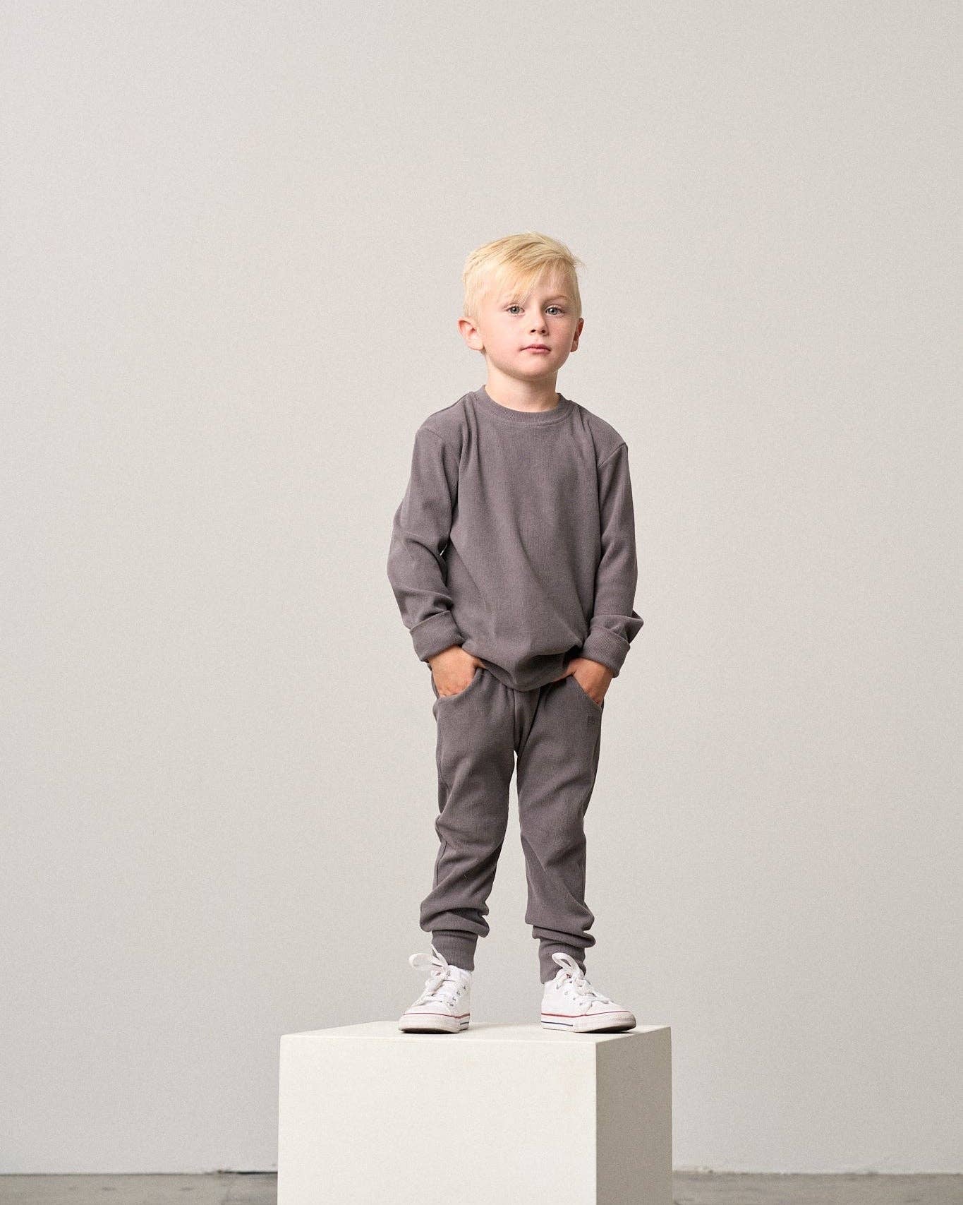 Little Bipsy - Vente T-shirt – enfant - T-shirt à manches longues côtelé - Graphite2