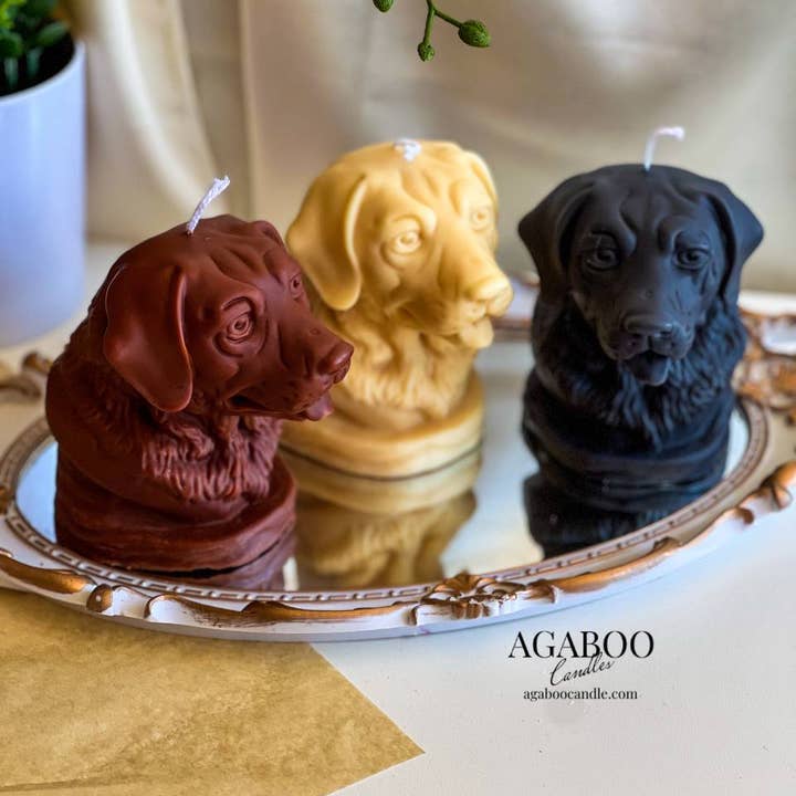 Agaboo Candle - Vente Bougies originales - Jolie bougie en forme de tête de chien 4,5 x 4 po - Animaux4