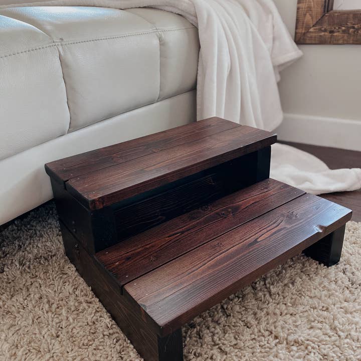 The Wooden Step Stool - Wholesale Stool - Mahogany Red Step Stool