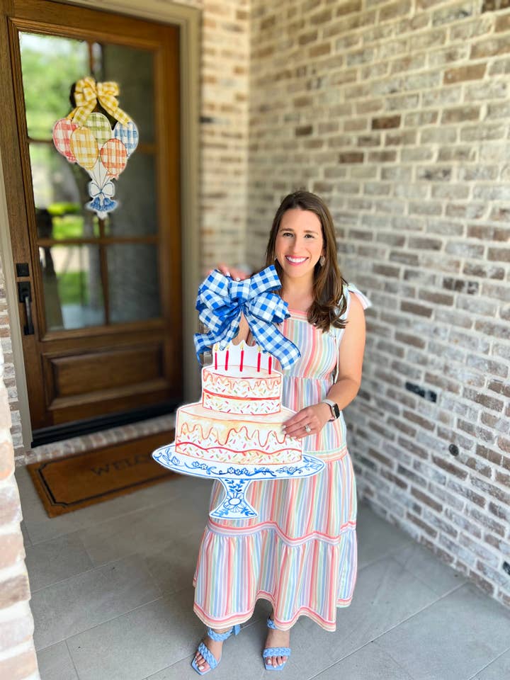 Sprinkles & Chinoiserie Birthday Cake Door Hanger for wholesale by Home Themed Home