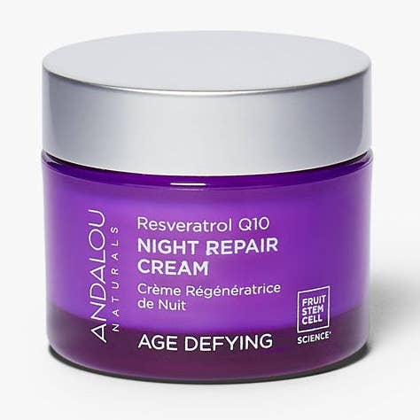 Crème de Nuit Réparatrice Resvératrol Q10 Anti-Âge pour la vente par Andalou