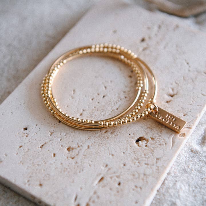 Cecelia Designs Jewelry - Wholesale Beaded Bracelet - Hepburn Pearl or Gold Beaded Triple Wrap Bracelets2