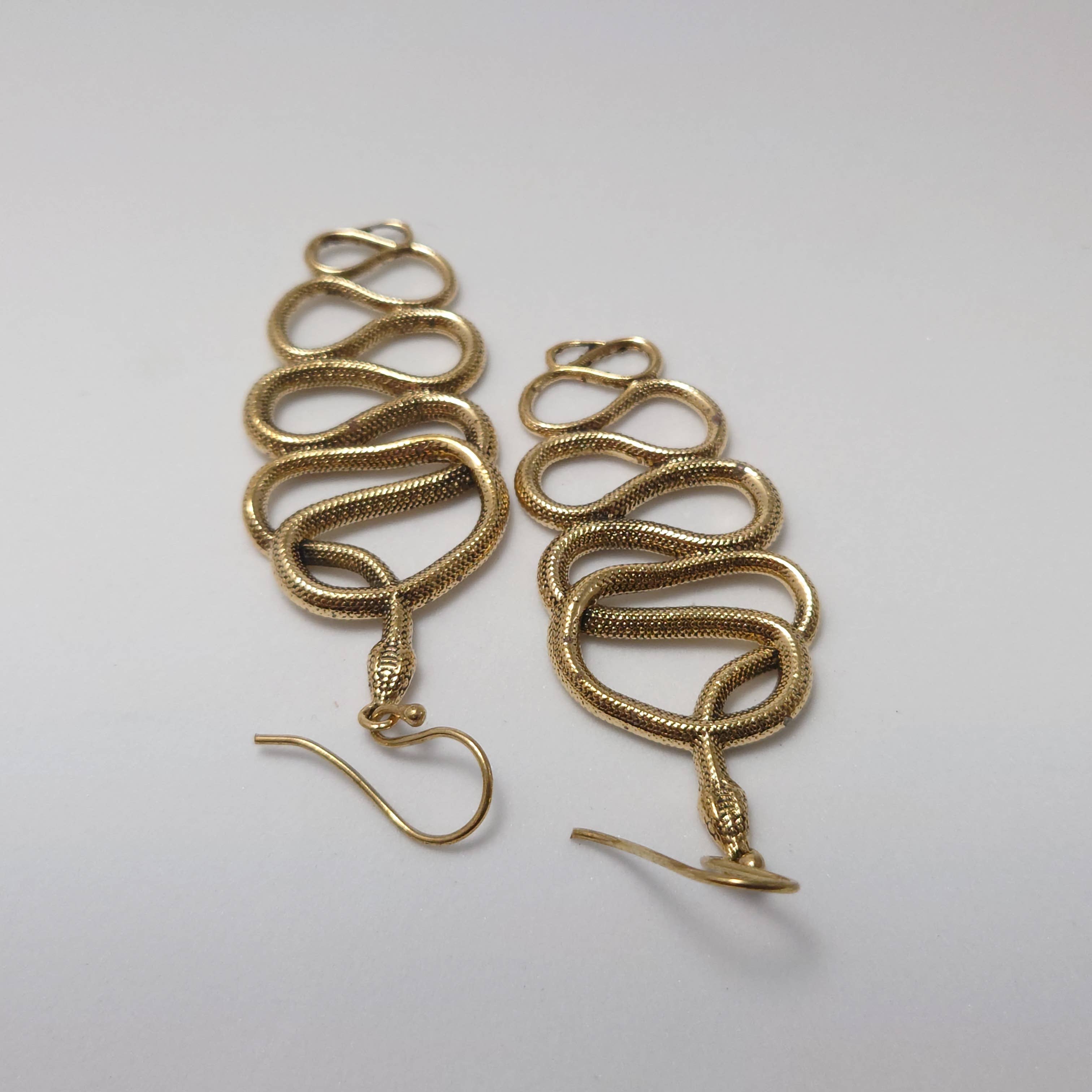 Tenzing Collections - Wholesale Dangle Earrings - Snake Earrings, Golden3