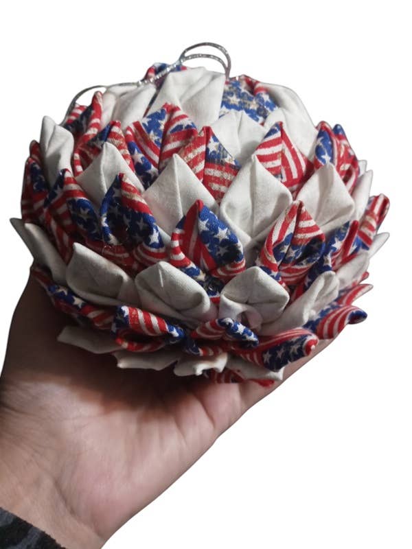 Ornamento de Bola de Flor Americana, Decoração de Natal Única, LXC88 por atacado de BLUE RIBBON ORNAMENTS