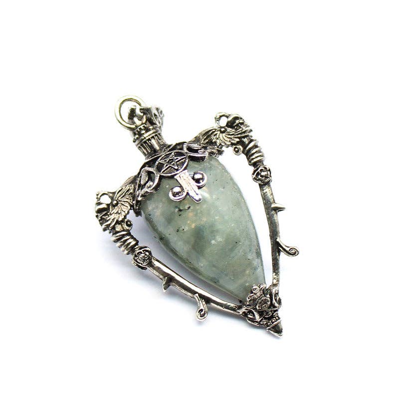 Mio Queena - Wholesale Spiritual Stone/Crystal - Vintage Stone & Crystal Bottle Charm Pendant - CS4