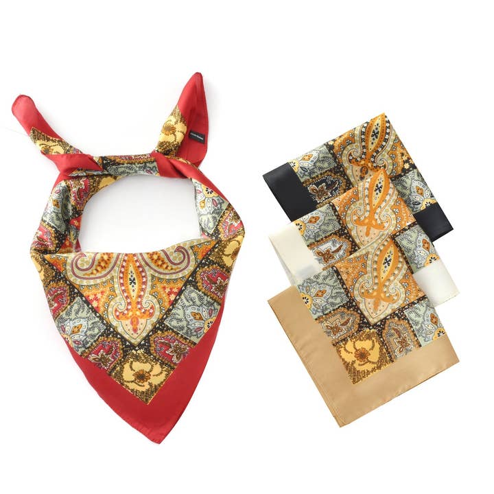 Funkyrel® Atzbranding Limited - Wholesale Scarf – Women's - Scarvii - Paisley Square Scarf13