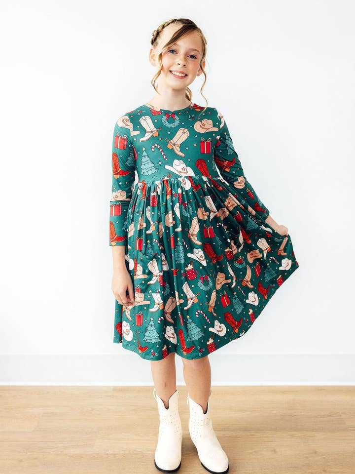 Mila & Rose - Wholesale Dress - Kids - Western Wonderland L/S Pocket Twirl Dress3