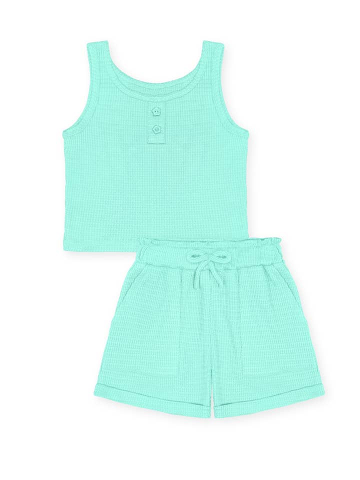 Cutie Patootie Clothing - Wholesale Top & Short Set - Kids - TKSS-D24-3335T Toddler's 2 pc Waffle Knit Short Set
