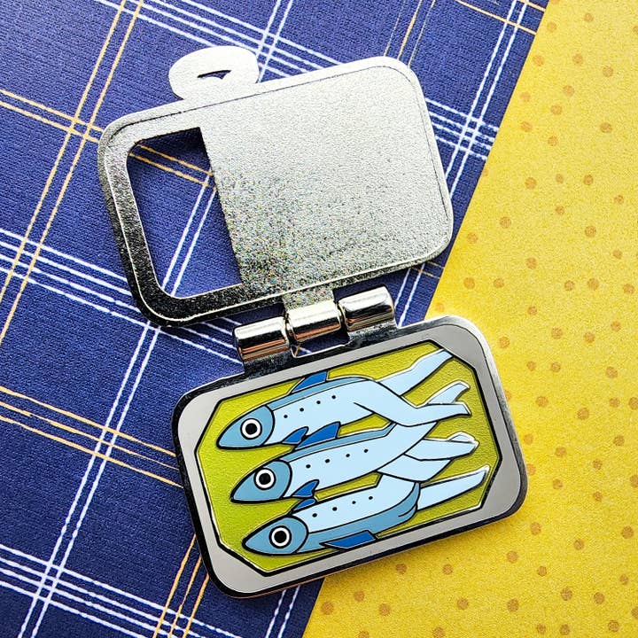 Toku Arts - Wholesale Lapel Pin/Button - Tightly Packed Sardines Enamel Pin