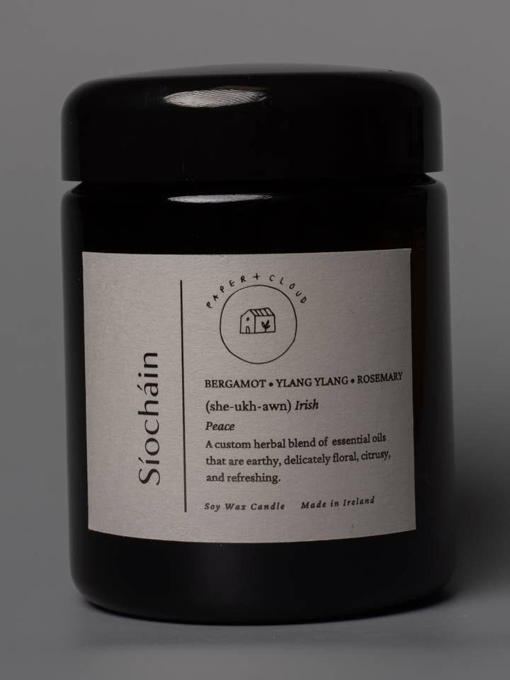 Síocháin | Violet Glass Candle for wholesale by Paper + Cloud